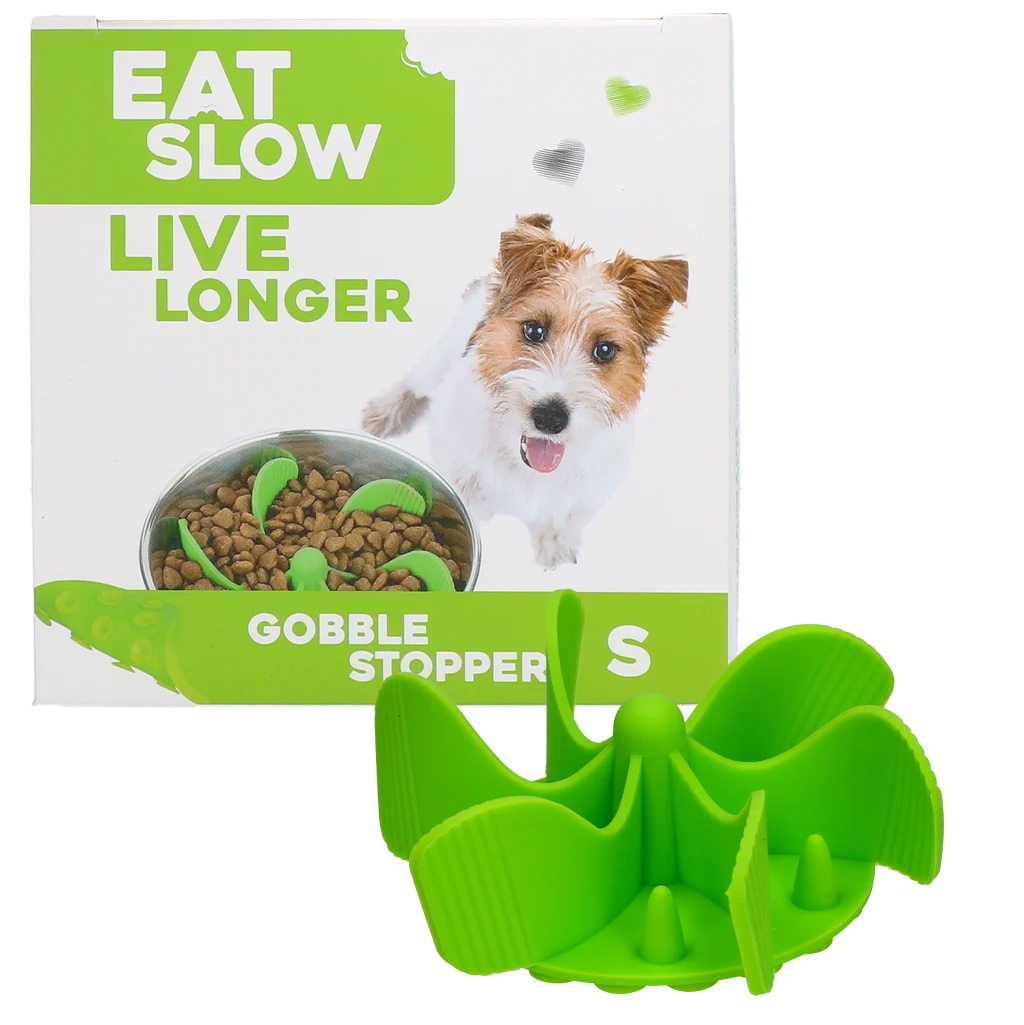 Wkładka spowalniająca jedzenie dla psa z przyssawkami, zielona S, średnica podstawy 9,5 cm – Eat Slow Live Longer Gobble Stopper - obrazek 1