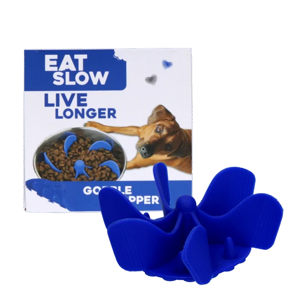 Wkład spowalniający jedzenie do miski dla psa z przyssawkami, niebieski M, średnica podstawy 11,5 cm – Eat Slow Live Longer Gobble Stopper