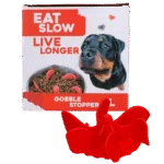Wkład spowalniający jedzenie do miski dla psa z przyssawkami, czerwony L, średnica podstawy 14,5 cm – Eat Slow Live Longer Gobble Stopper