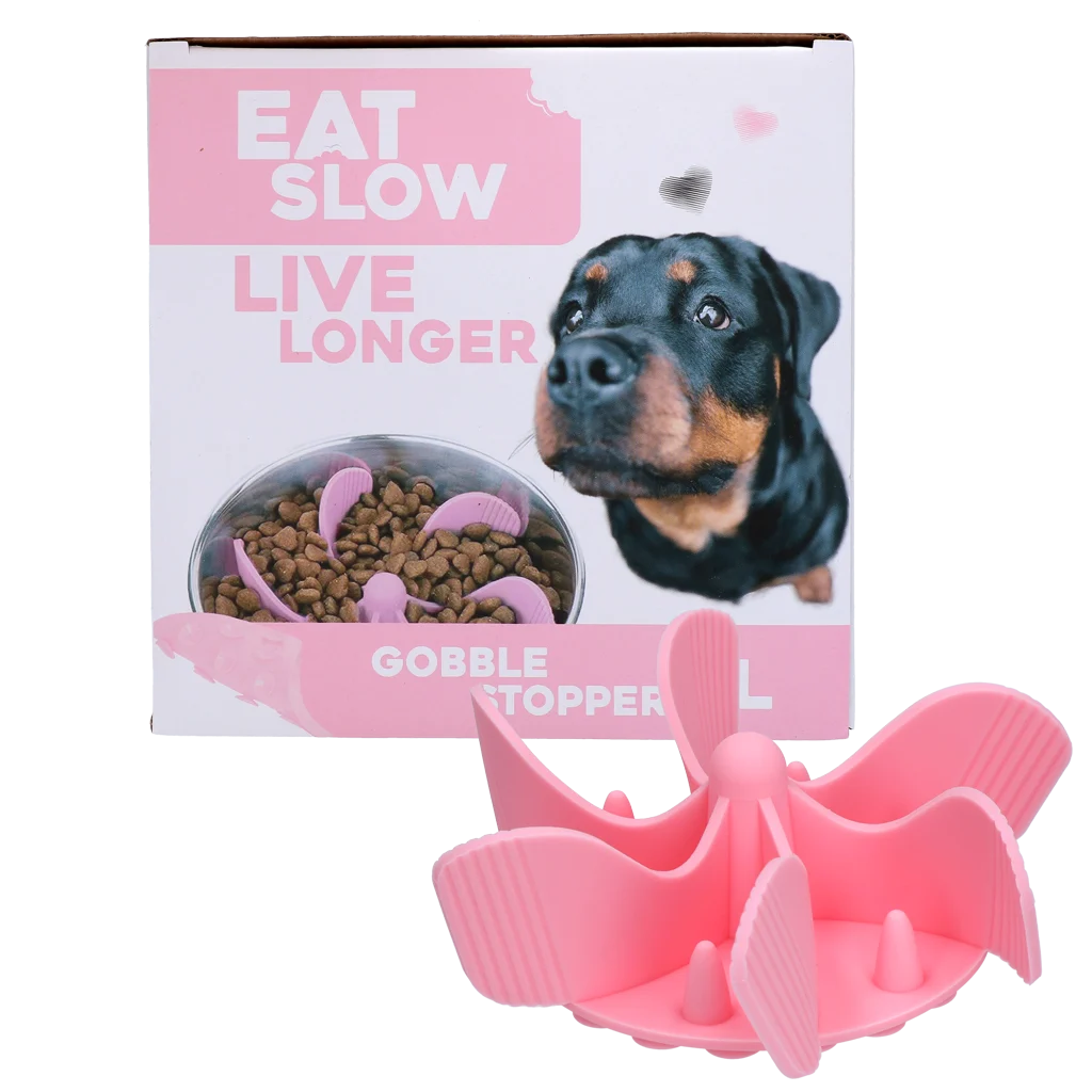 EATS065TP.png Wkład spowalniający jedzenie do miski dla psa z przyssawkami, różowy L, średnica dna 14,5 cm – Eat Slow Live Longer Gobble Stopper - obrazek 1