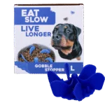 Wkład spowalniający jedzenie do miski dla psa z przyssawkami, niebieski L, średnica dna 14,5 cm – Eat Slow Live Longer Gobble Stopper
