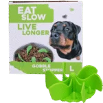 Wkładka spowalniająca jedzenie dla psa z przyssawkami, zielona, rozmiar L, średnica dna 14,5 cm – Eat Slow Live Longer Gobble Stopper