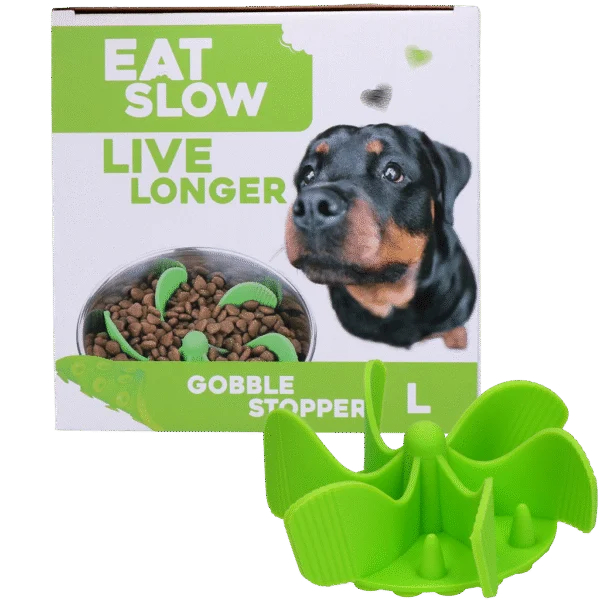 Wkładka spowalniająca jedzenie dla psa z przyssawkami, zielona, rozmiar L, średnica dna 14,5 cm – Eat Slow Live Longer Gobble Stopper