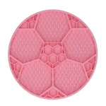 Mata do lizania dla psów z motywem piłki nożnej i przyssawkami, Ø 22 cm, różowa – Eat Slow Live Longer Lick Mat Soccer Ball - obrazek 2