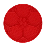 Mata do lizania dla psów z motywem piłki nożnej i przyssawkami, Ø 22 cm, czerwona – Eat Slow Live Longer Lick Mat Soccer Ball - obrazek 2