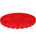 Mata do lizania dla psów z motywem piłki nożnej i przyssawkami, Ø 22 cm, czerwona – Eat Slow Live Longer Lick Mat Soccer Ball - obrazek 3