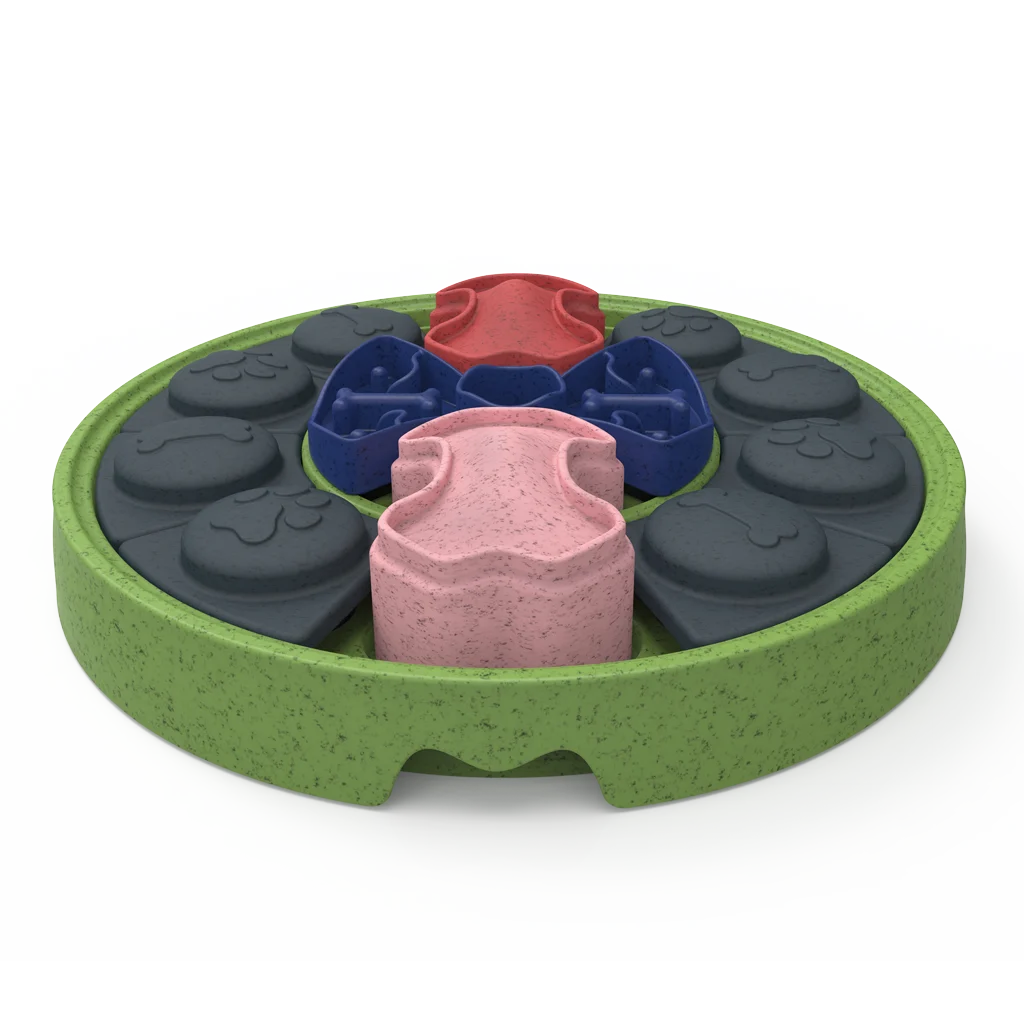 Układanka dla psa z przesuwanymi elementami na karmę i przysmaki – Eat Slow Live Longer Puzzle Disc - obrazek 2