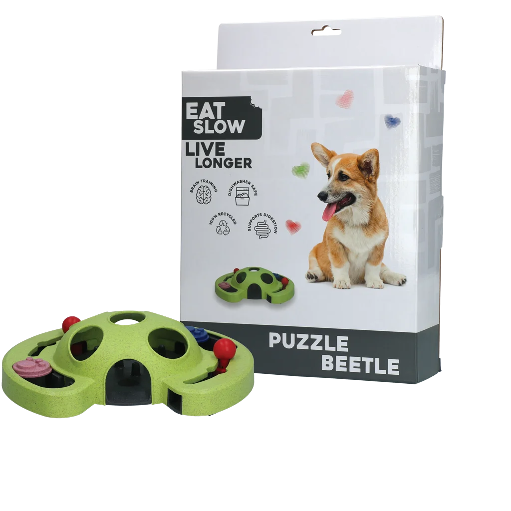 Układanka dla psa na suchą karmę i przysmaki z antypoślizgowymi nóżkami – Eat Slow Live Longer Puzzle Beetle - obrazek 1