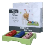 Zabawka węchowa dla psa na karmę i przysmaki z antypoślizgowymi nóżkami – Eat Slow Live Longer Puzzle Roller