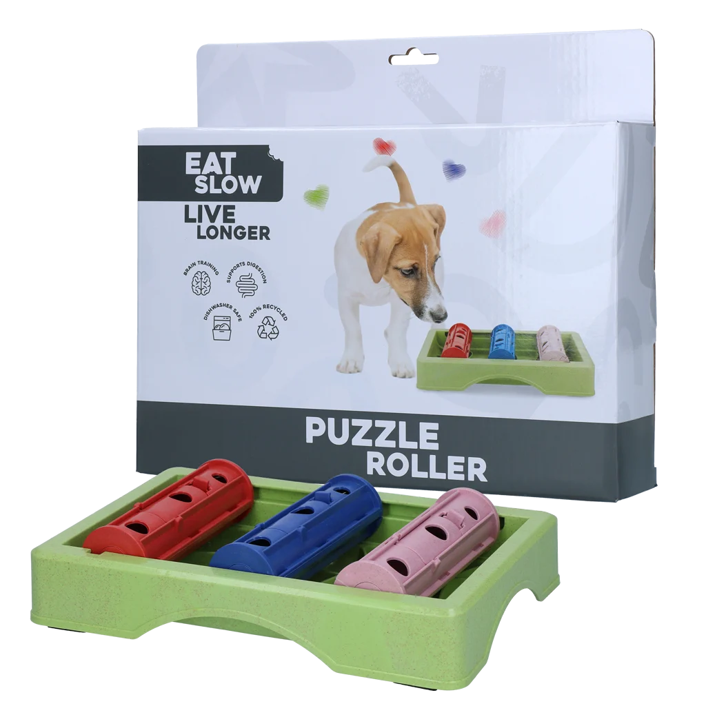 EATS070H.png Zabawka węchowa dla psa na karmę i przysmaki z antypoślizgowymi nóżkami – Eat Slow Live Longer Puzzle Roller - obrazek 1