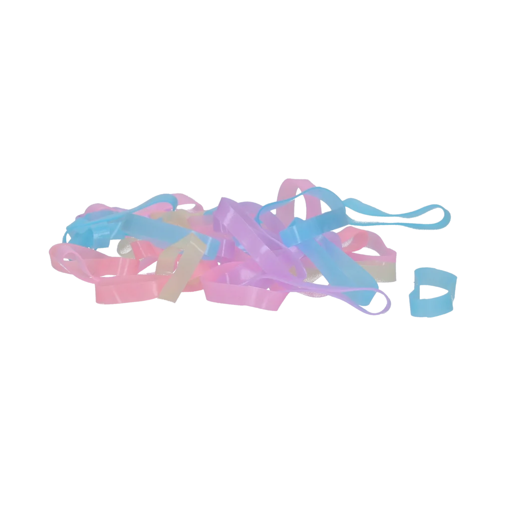 Silikonowe gumki do zaplatania, 500 sztuk, tęczowe – Excellent Horse Rubber Bands Silicone - obrazek 2