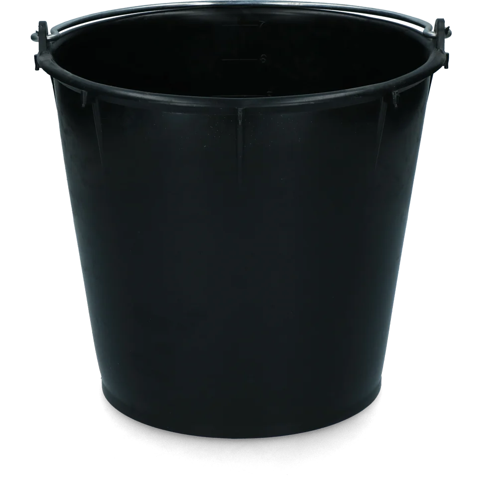 Wiadro z ocynkowanym uchwytem, 7 l, czarne – Vplast - obrazek 1