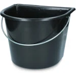 Wiadro z płaskim bokiem 15 l, czarne – Vplast