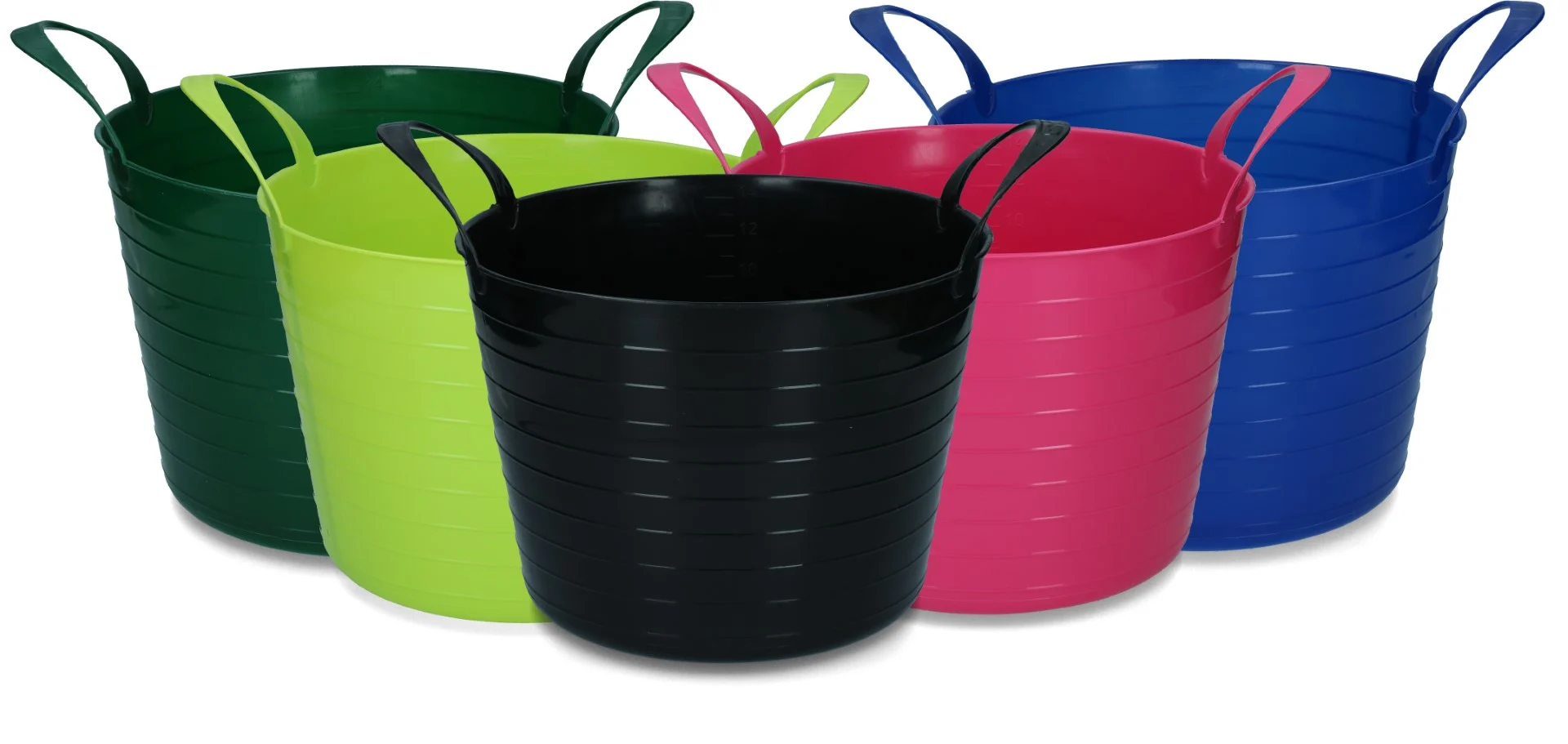 Elastyczne wiadro z dwoma uchwytami, 14 l, czarne – Vplast V-Trug Flexi - obrazek 2