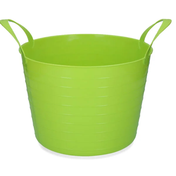 Elastyczne wiadro z dwoma uchwytami, 14 l, limonkowe – Vplast V-Trug Flexi