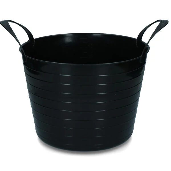 Elastyczne wiadro z dwoma uchwytami, 14 l, czarne – Vplast V-Trug Flexi