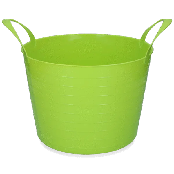 Elastyczne wiadro z dwoma uchwytami, 40 l, limonkowe – Vplast V-Trug Flexi