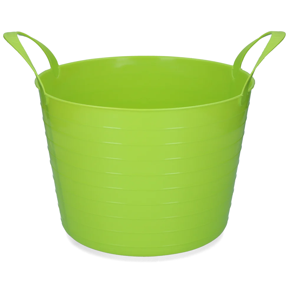 Elastyczne wiadro z dwoma uchwytami, 40 l, limonkowe – Vplast V-Trug Flexi - obrazek 1