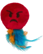 Zabawka dla kota Emoji z piórkami i MADNIP, ø 6 cm – Catmoji Angry - obrazek 2