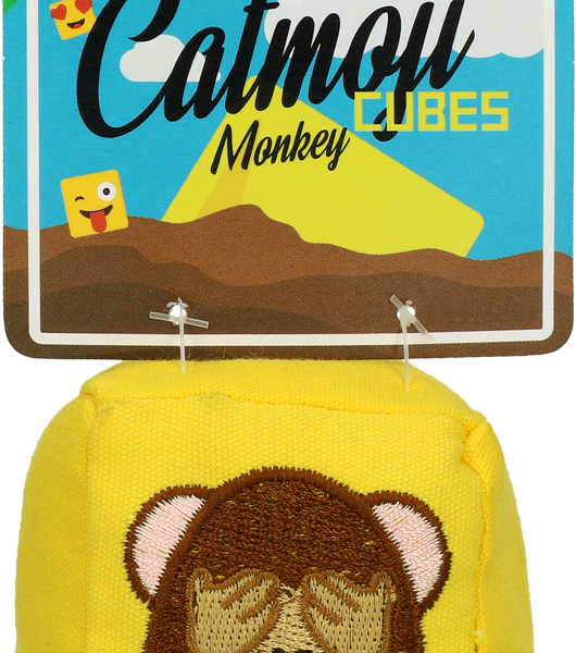 Zabawka dla kota, kostka z MADNIP, 7 cm – Catmoji Cube Monkey