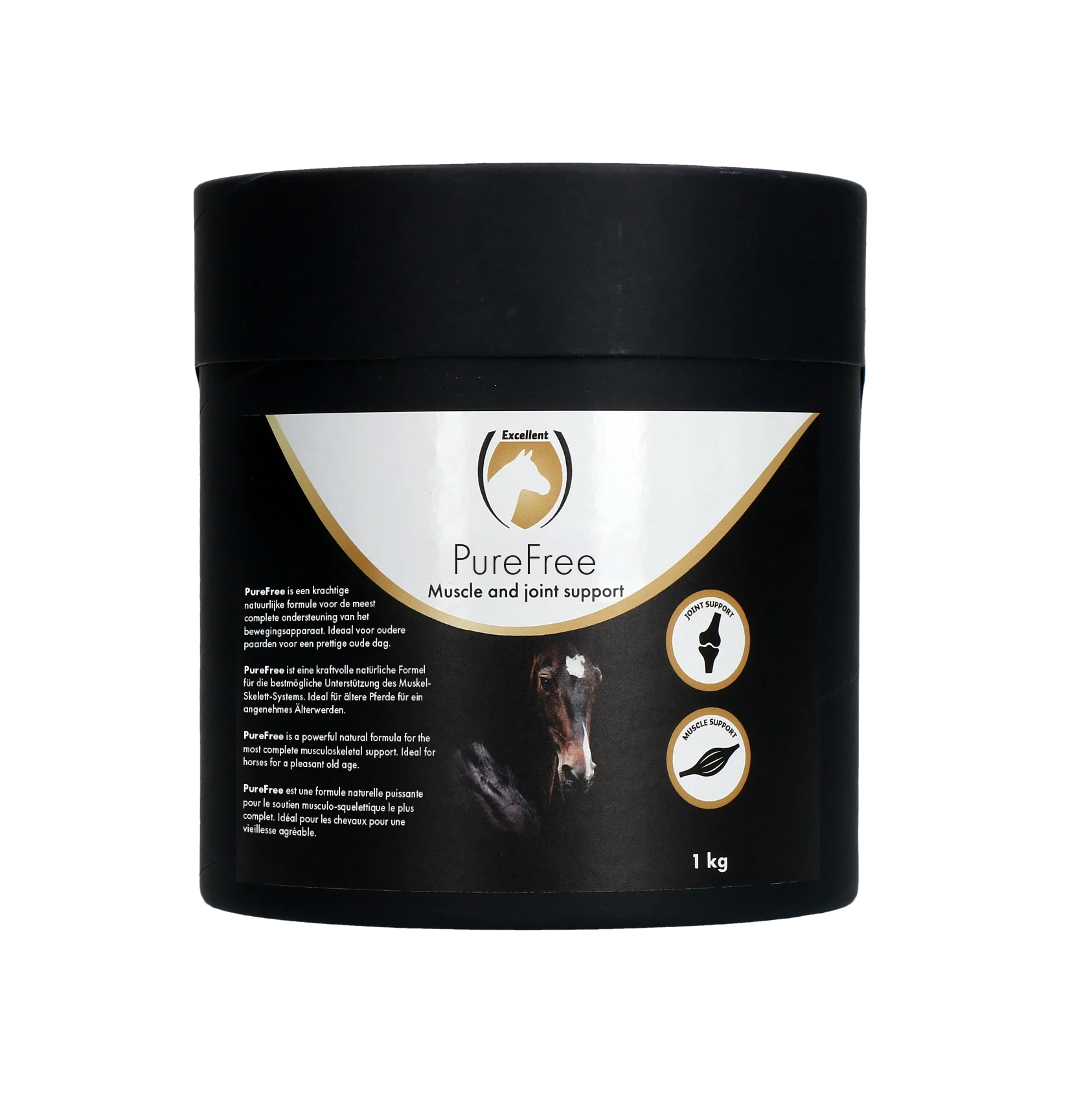 Suplement na stawy dla koni z MSM i kurkumą, 1 kg – Excellent Horse PureFree - obrazek 1