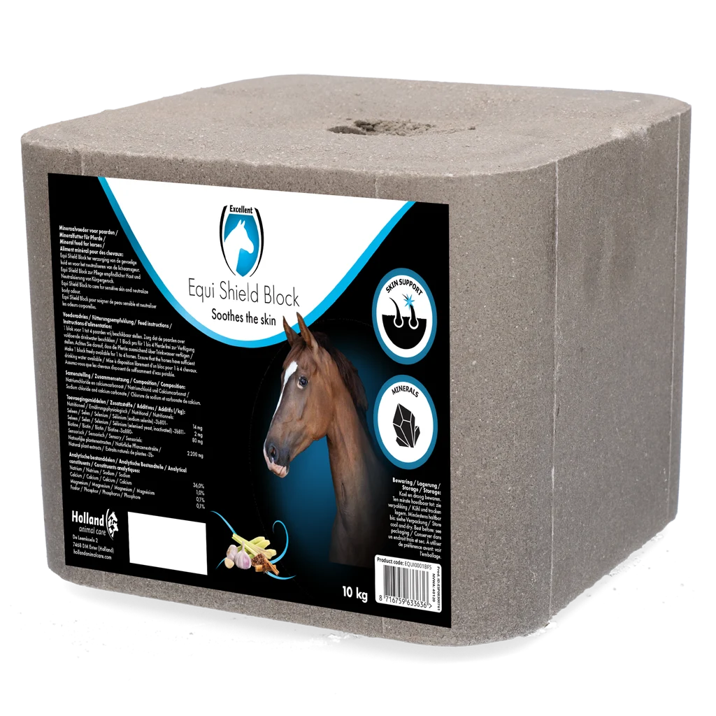Lizawka solna dla koni z czosnkiem, 10 kg – Excellent Horse Shield Block - obrazek 1