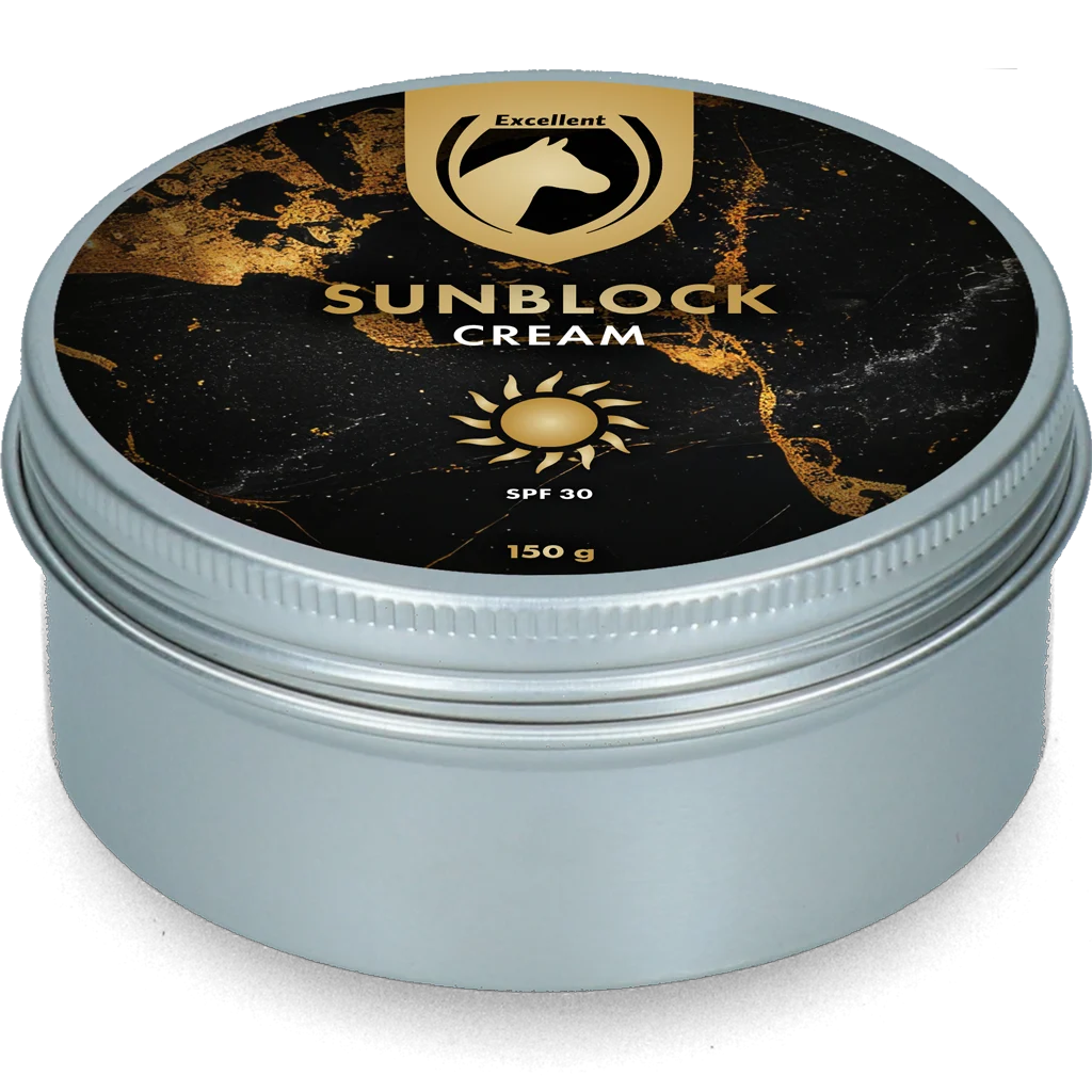 Krem przeciwsłoneczny dla koni i kuców, 150 g – Excellent Horse Sunblock Cream SPF 30 - obrazek 2