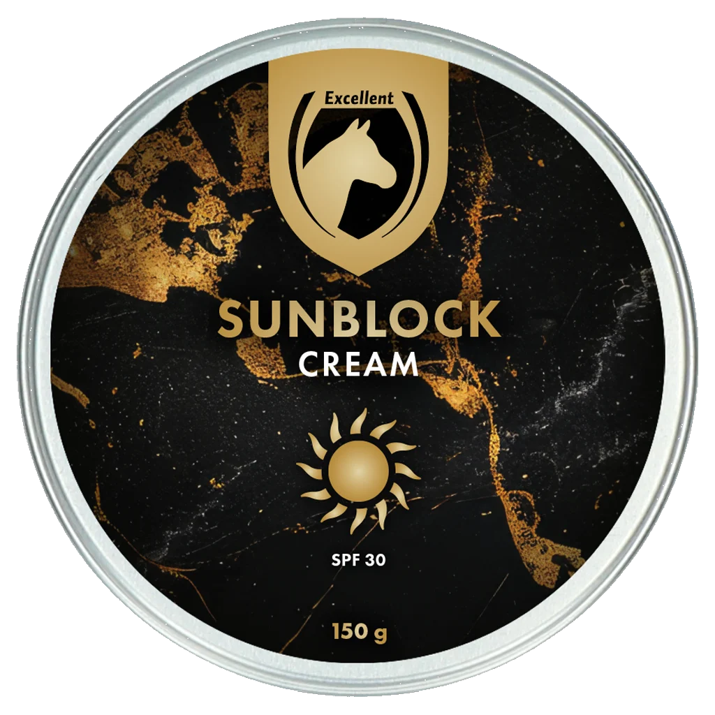 Krem przeciwsłoneczny dla koni i kuców, 150 g – Excellent Horse Sunblock Cream SPF 30 - obrazek 4