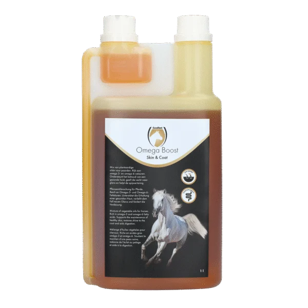 Olej roślinny dla koni z kwasami omega 3 i 6, 1 l – Excellent Horse Omega Boost