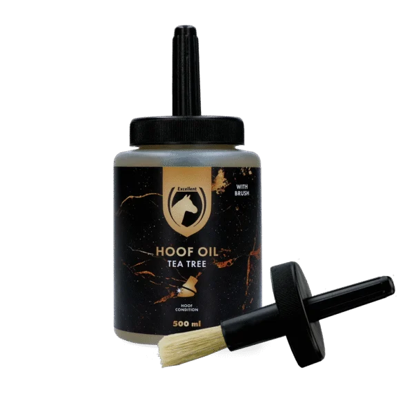 Olej do kopyt z olejkiem z drzewa herbacianego i pędzelkiem, 500 ml – Excellent Horse Hoof Oil Tea Tree