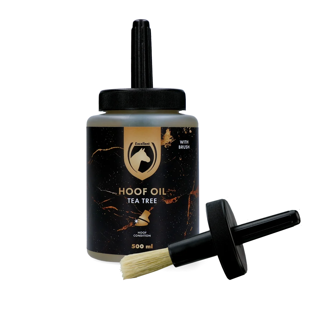 Olej do kopyt z olejkiem z drzewa herbacianego i pędzelkiem, 500 ml – Excellent Horse Hoof Oil Tea Tree - obrazek 1