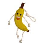 Zabawka do stajni dla koni ze skóry, wypełniona jutą, banan, 40 x 12 x 5 cm – Excellent Horse Foodie Friends Banana - obrazek 2