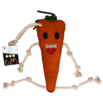 Zabawka dla konia do stajni ze skóry z wypełnieniem z juty, marchewka, 40 x 16 x 5 cm – Excellent Horse Foodie Friends Carrot
