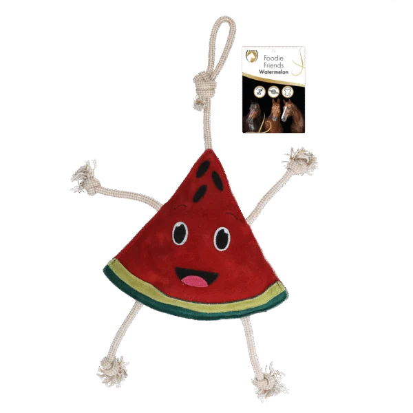 Zabawka dla konia w kształcie arbuza z szeleszczącym wypełnieniem, 28 x 31 x 7 cm – Excellent Horse Foodie Friends Watermelon