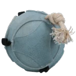 Zamszowa piłka do zabawy dla konia z pętlami na smakołyki, niebieska – Excellent Horse Fun Play Ball Suede - obrazek 2