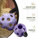 Piłka na paszę dla koni z otworami, fioletowa – Excellent Horse Feed & Play Ball - obrazek 4