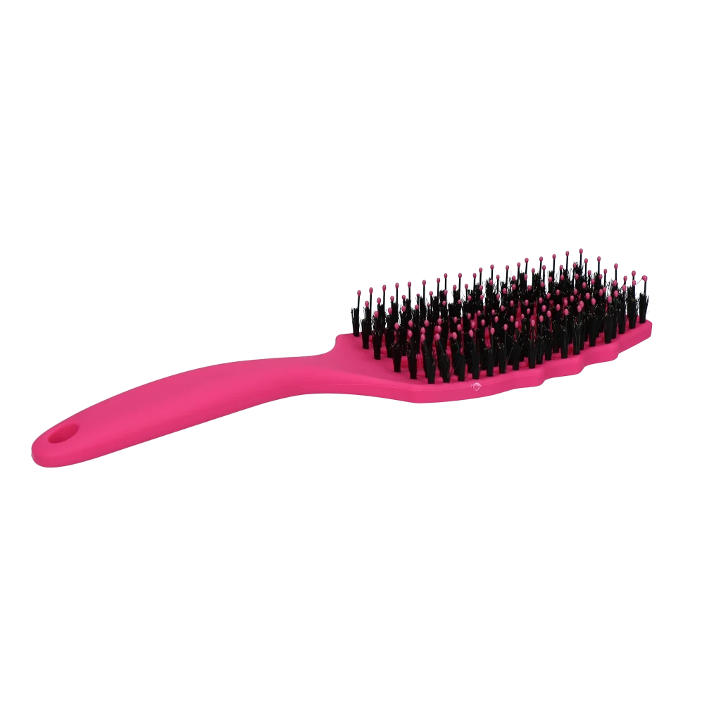 Szczotka do rozczesywania grzywy z włosiem z dzika, różowa – Excellent Horse Wave Brush - obrazek 3