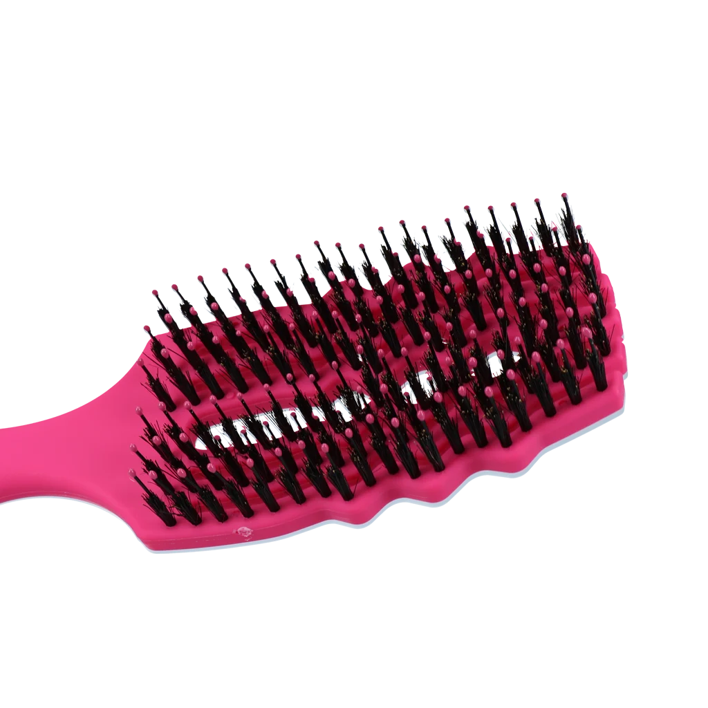 Szczotka do rozczesywania grzywy z włosiem z dzika, różowa – Excellent Horse Wave Brush - obrazek 4