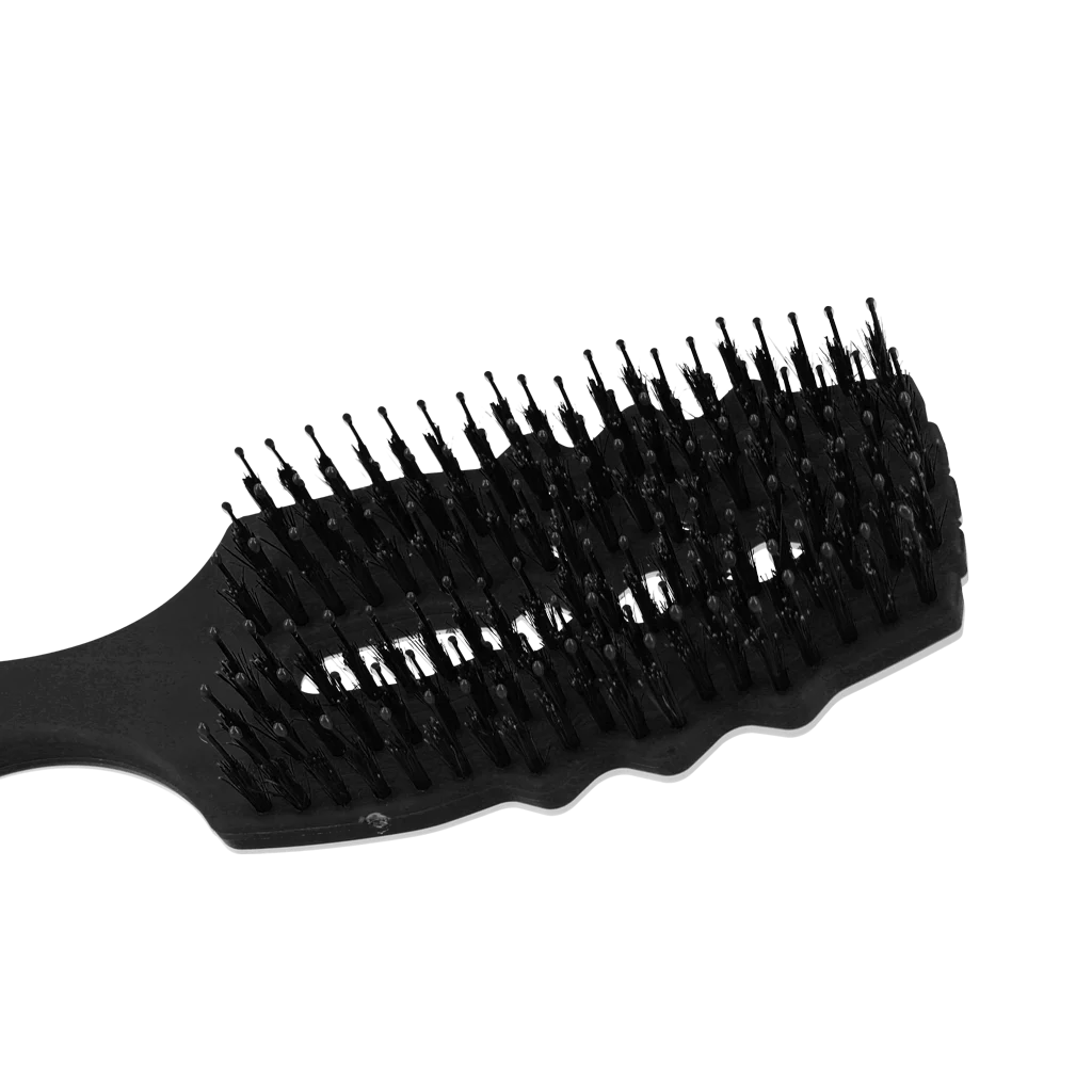 Szczotka do rozczesywania grzywy z włosiem dzika, czarna – Excellent Horse Wave Brush - obrazek 4