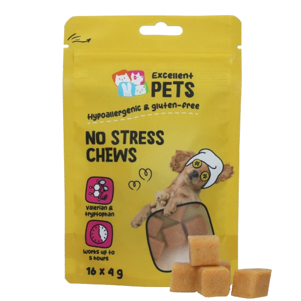 Miękkie przysmaki do żucia dla psów na stres, 16 x 4 g – Excellent Pets No Stress Soft Chews