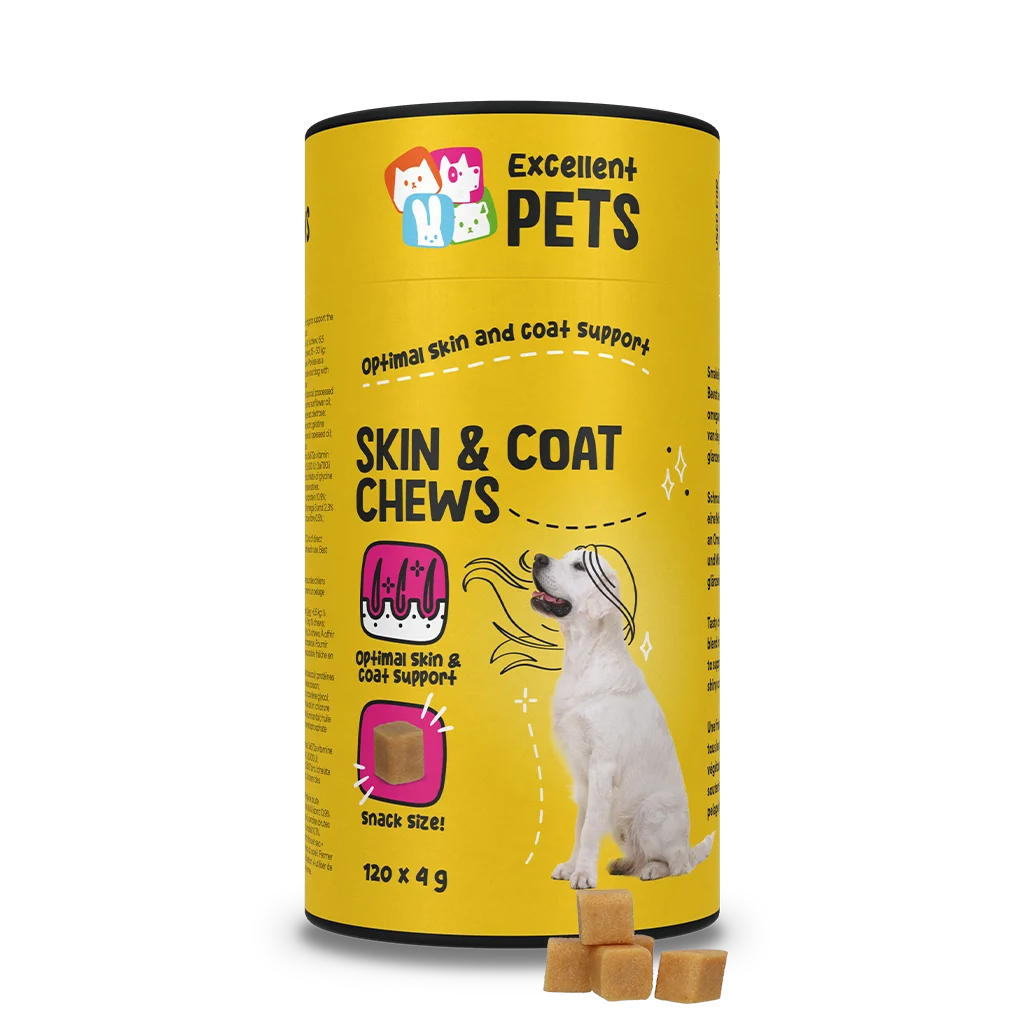 Suplement dla psa na skórę i sierść, 120 miękkich kąsków do żucia – Excellent Pets Skin & Coat Soft Chews - obrazek 1