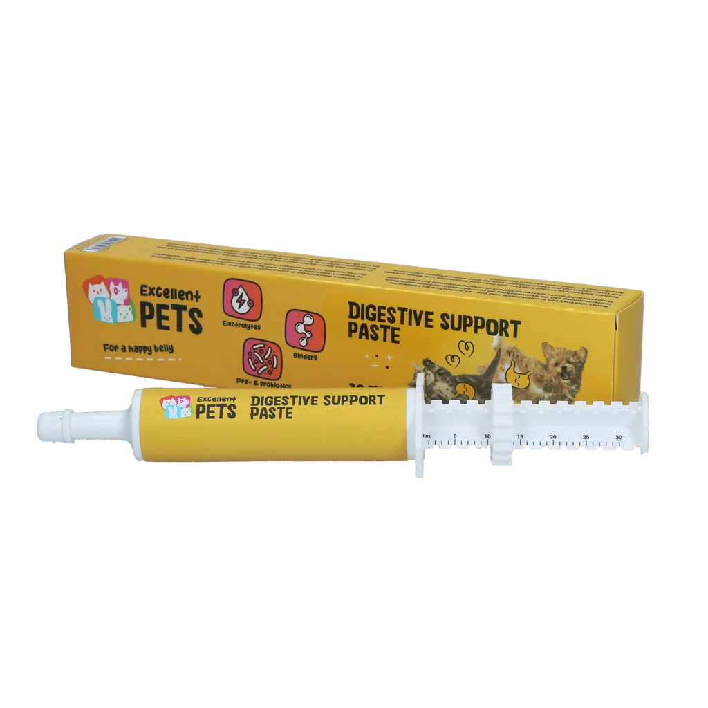 Pasta wspomagająca trawienie dla zwierząt domowych z elektrolitami, 30 ml – Excellent Pets Digestive Support - obrazek 1