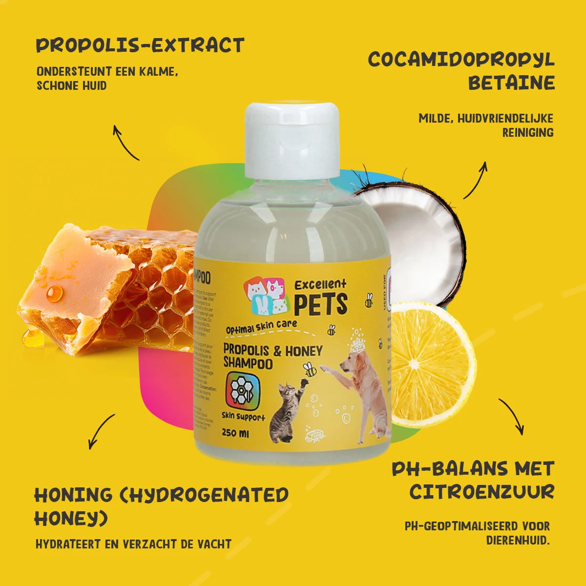 Szampon dla psów z propolisem i miodem, 250 ml – Excellent Pets Propolis & Honey Shampoo - obrazek 5