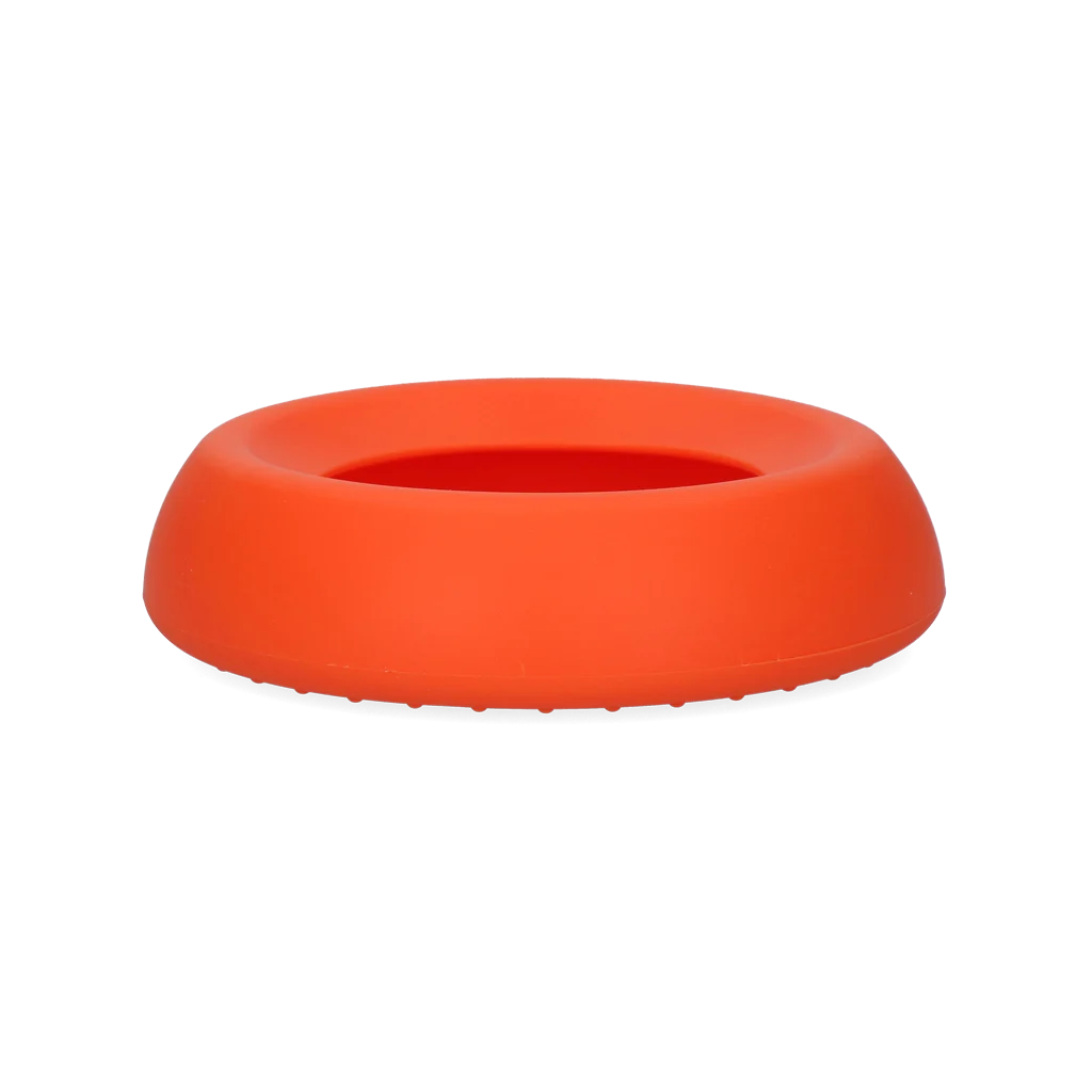 Silikonowa miska na karmę i wodę dla psów z krawędzią ograniczającą rozchlapywanie, 300 ml, pomarańczowa – Excellent Pets No-Spill Bowl - obrazek 3