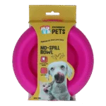 Silikonowa miska dla psa na karmę i wodę z rantem przeciwrozlewowym, 300 ml, różowa – Excellent Pets No-Spill Bowl