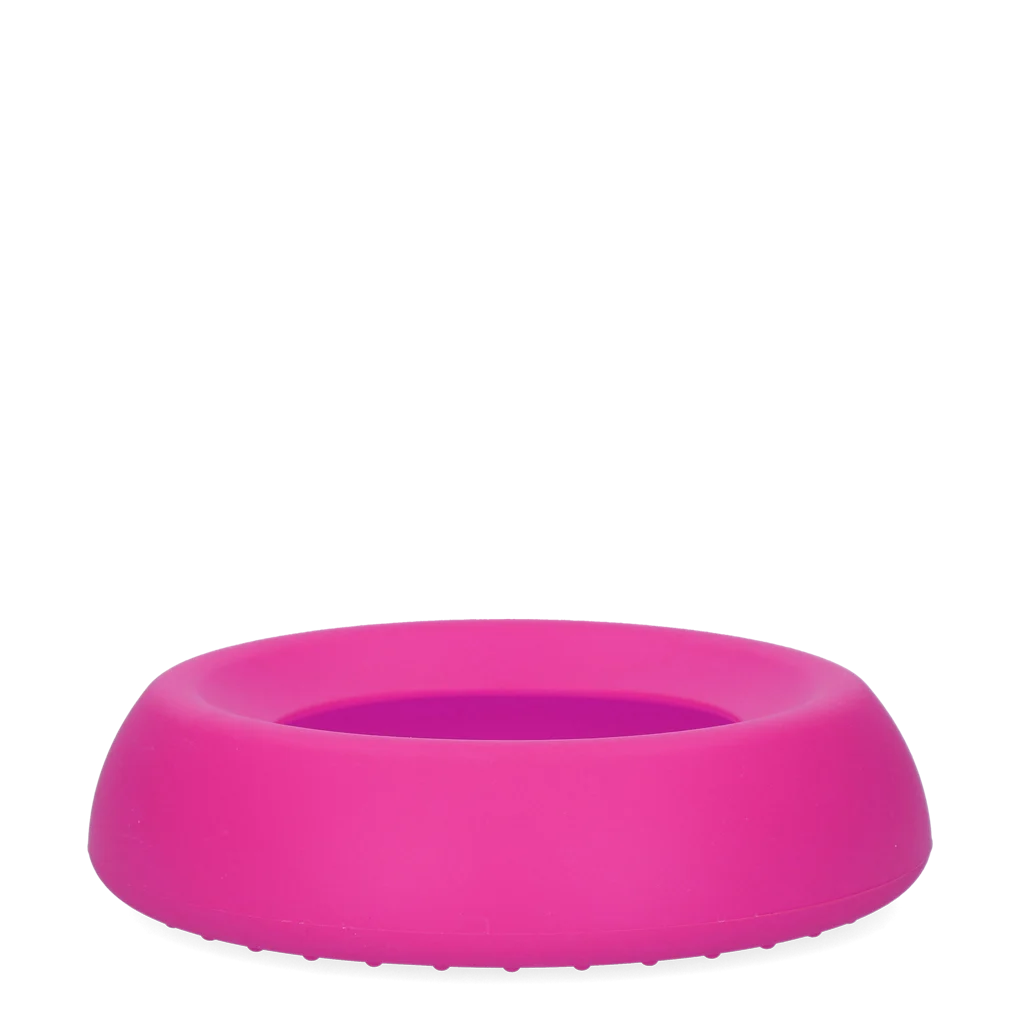 Silikonowa miska dla psa na karmę i wodę z rantem przeciwrozlewowym, 300 ml, różowa – Excellent Pets No-Spill Bowl - obrazek 3