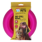 Silikonowa miska na karmę i wodę dla psów z rantem ograniczającym rozchlapywanie, 800 ml, różowa – Excellent Pets No-Spill Bowl