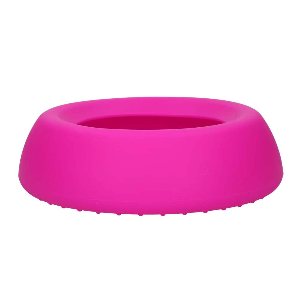 Silikonowa miska na karmę i wodę dla psów z rantem ograniczającym rozchlapywanie, 800 ml, różowa – Excellent Pets No-Spill Bowl - obrazek 3