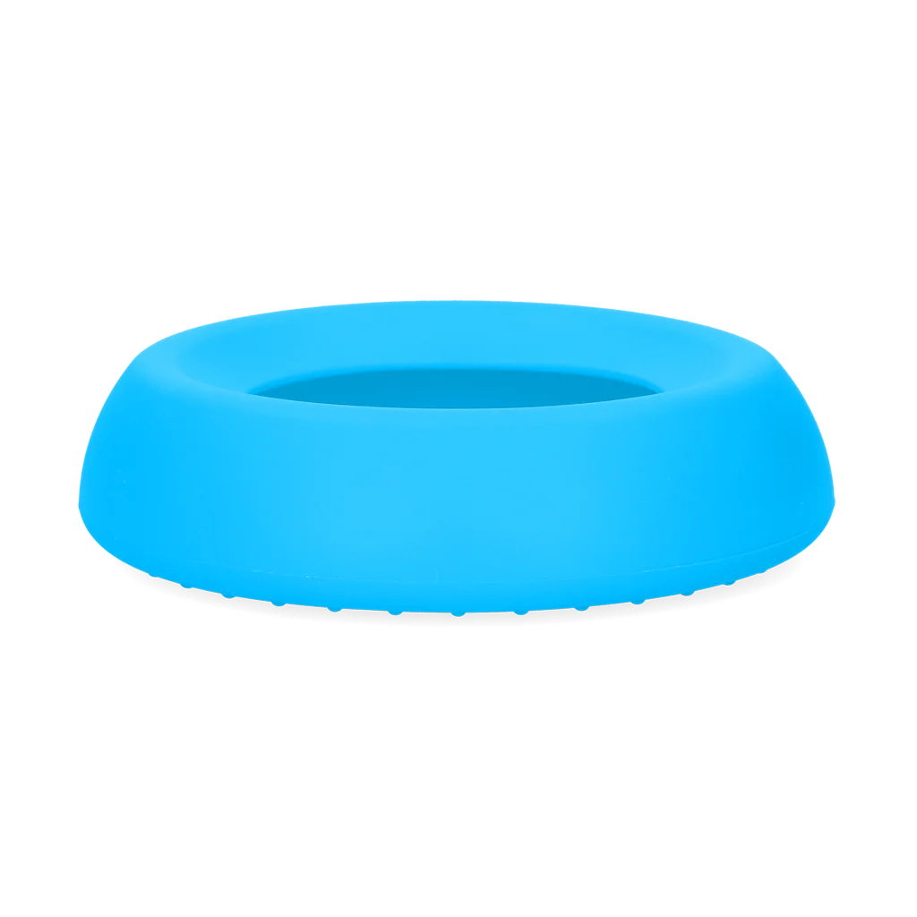 Silikonowa miska dla psów na karmę i wodę z rantem ograniczającym rozlewanie, 300 ml, niebieska – Excellent Pets No-Spill Bowl - obrazek 3