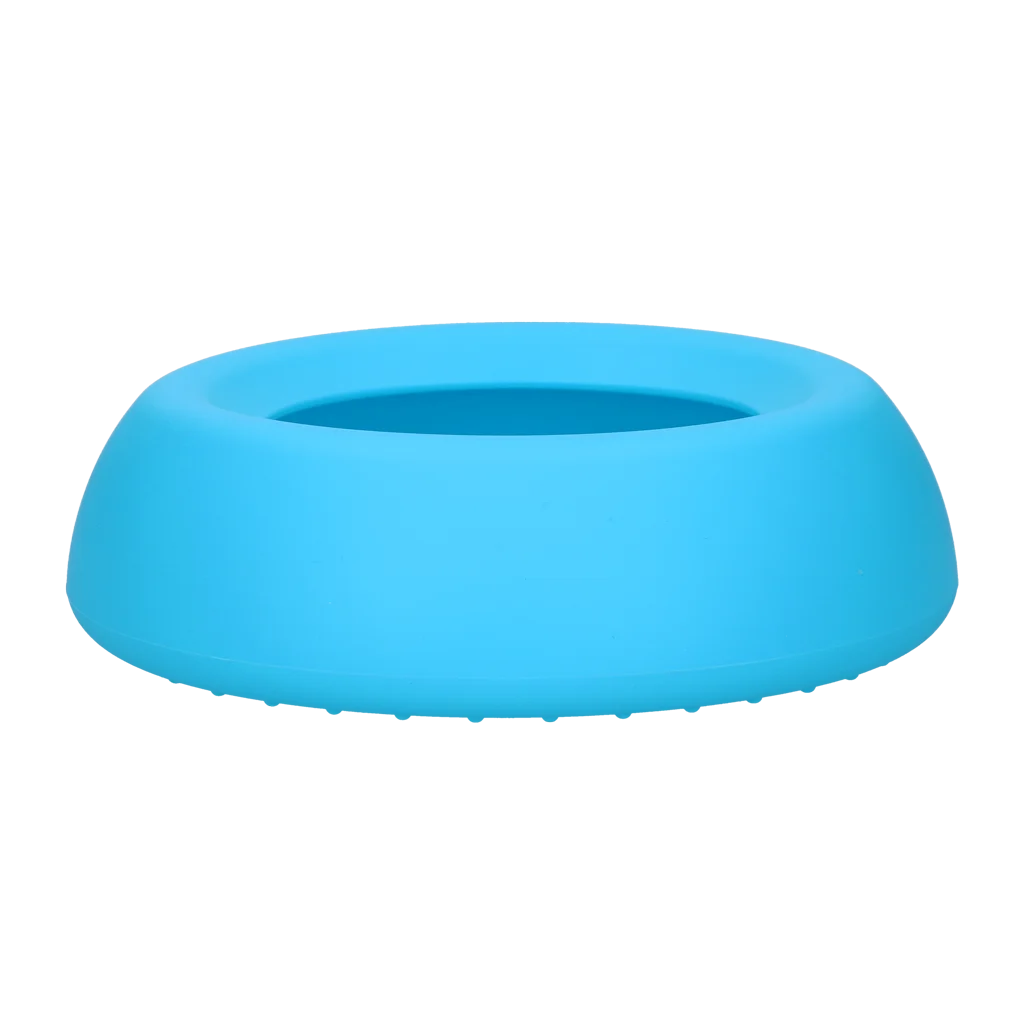 Silikonowa miska dla psów na karmę i wodę z rantem ograniczającym rozlewanie, 800 ml, niebieska – Excellent Pets No-Spill Bowl - obrazek 3